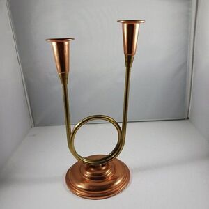 Vintage Coppercraft/Brass Double Candlestick Holder